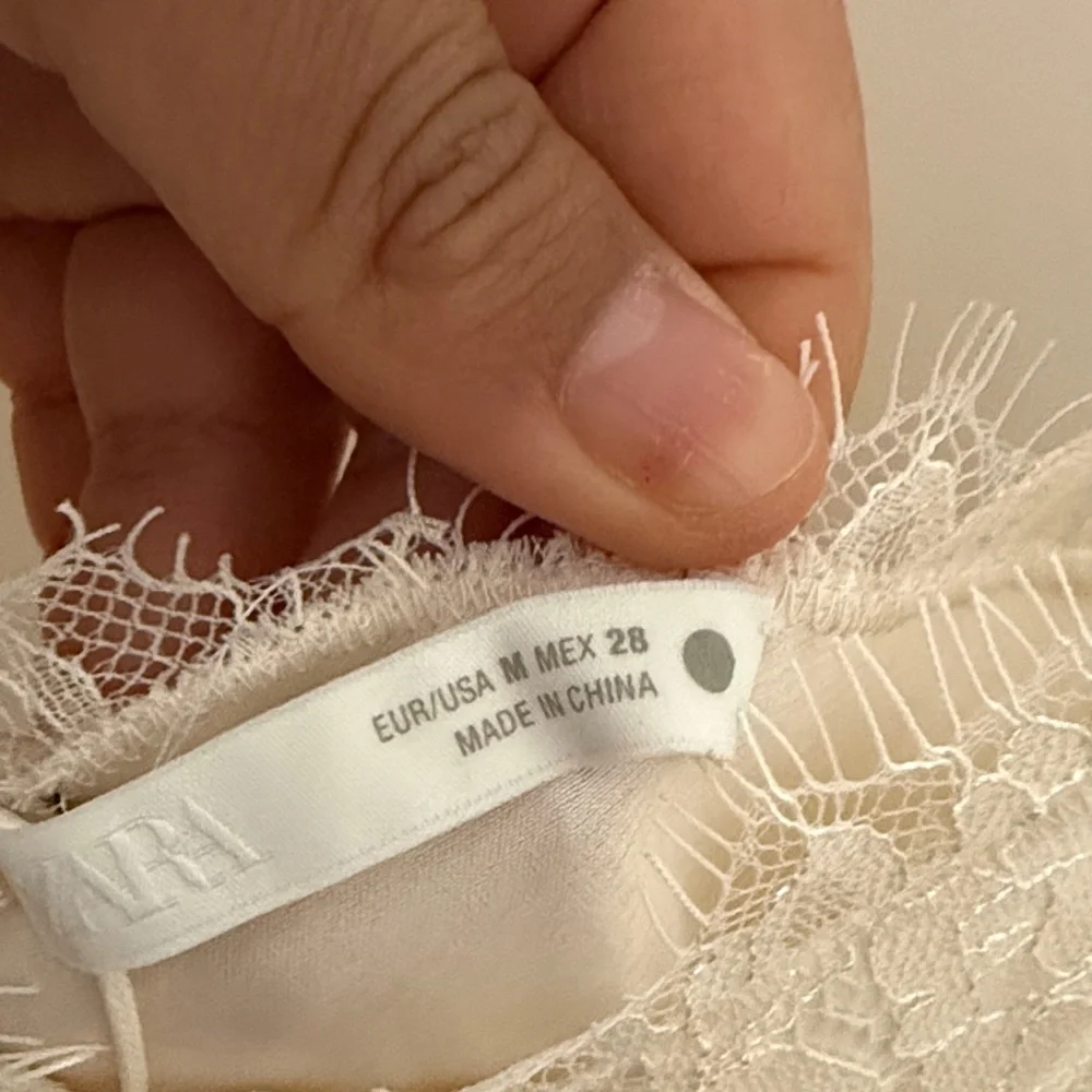 Zara Cream Lace Detail Slip Dress - Picture 4 of 4